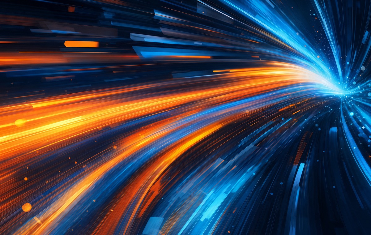 Abstract streaks conveying speed